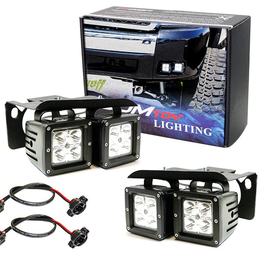 80W CREE LED Pods w/ Foglight Location Bracket/Wirings For 07-14 Chevy Silverado