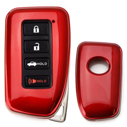 Red Gloss Finish Hard Shell Key Fob Cover Case For Lexus IS ES GS RC NX RX LX