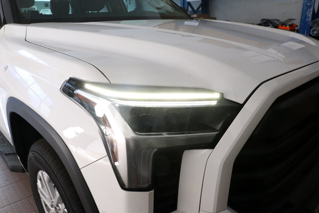 Above Headlamp Switchback LED Daylight Eye Lid Kit For 22+Toyota Tundra Sequoia