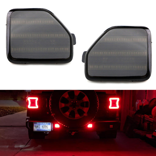 Smoked Lens Full LED Rear Bumper Reflector Light Kit For 18-up Jeep Wrangler JL