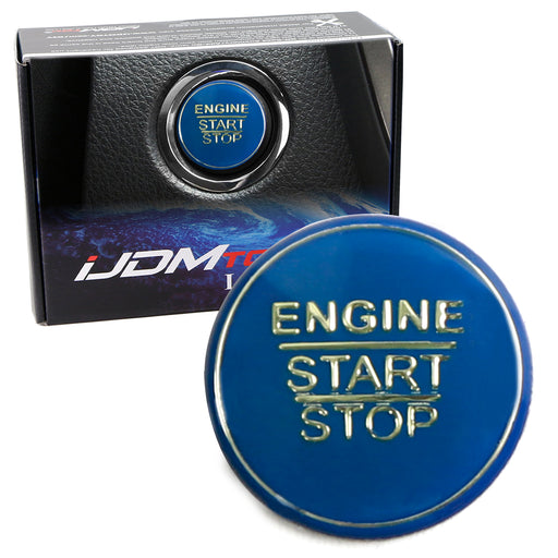 Blue Keyless Engine Push Start Button Cover For Toyota Camry Tacoma Prius Avalon