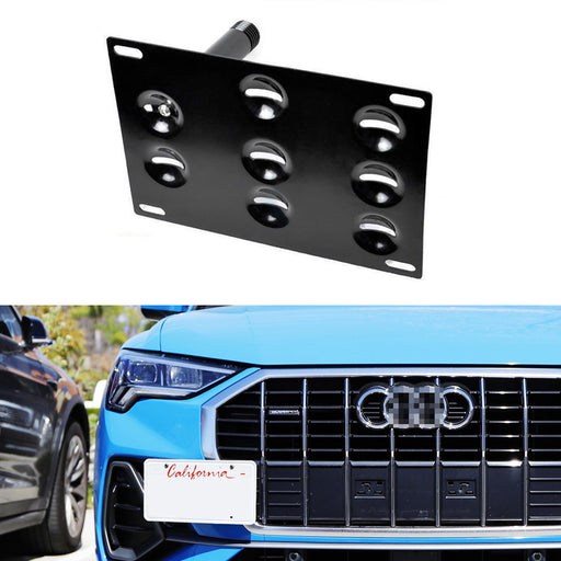 No Drill Bumper Tow Hook License Plate Mounting Bracket For 2019-up Audi Q3 SQ3
