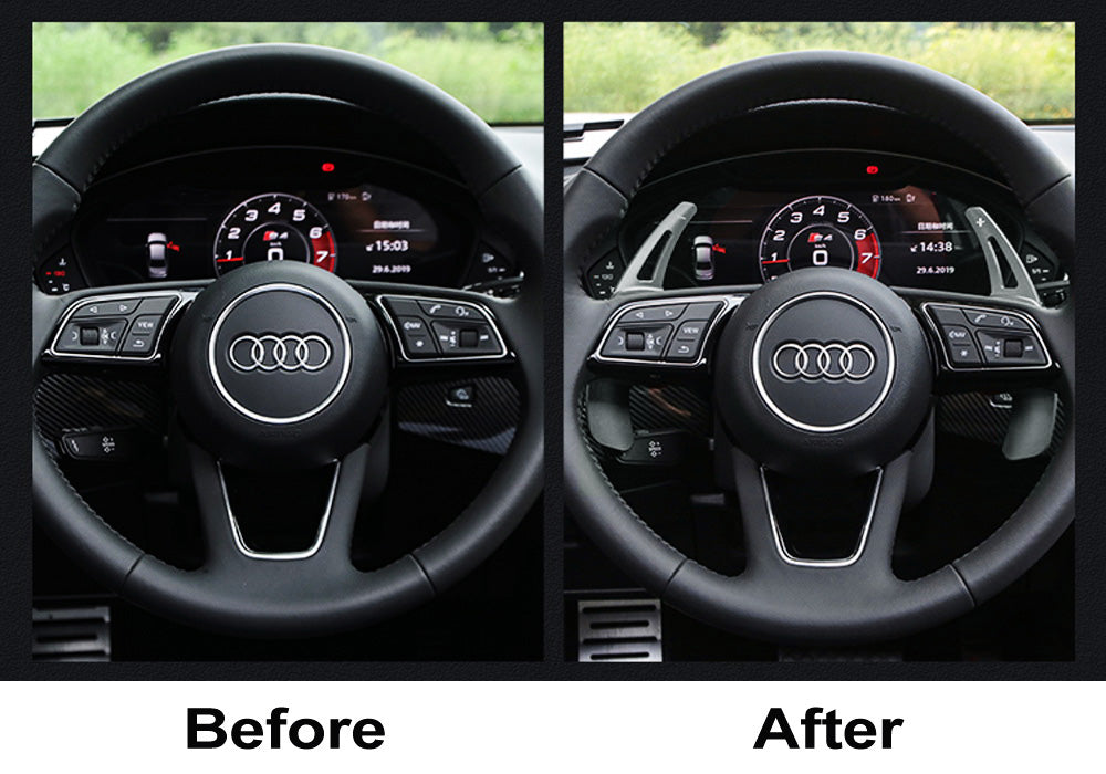 GunMetal Steering Wheel Paddle Shifter Extensions For Audi A3 A4 A5 A7 A8 Q5 Q7