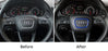 Blue Wheel Center Decoration Ring Cover Trim For Audi Q3 Q5 Q7 Q8 A7 Shield Shap