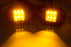 Amber 48W CREE LED Flush Mount Pod Lights w/ Behind Grille Brackets, Wiring Kit