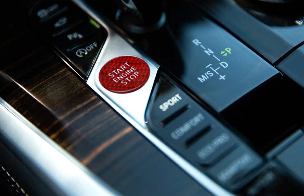 Carbon Fiber Keyless Engine Push Start Button Cover For BMW G20 3, G15 8 Series
