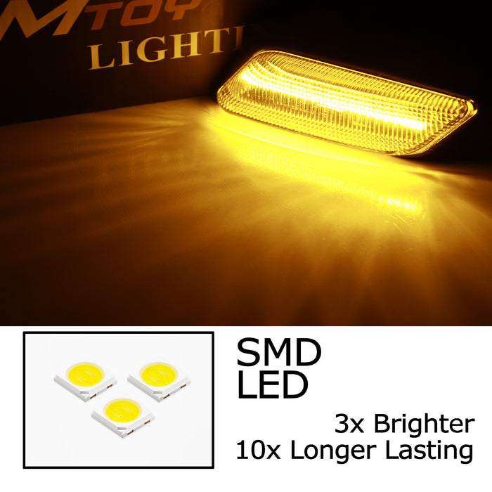 Clear Lens Amber Full LED Fender Side Marker Light Kit For BMW E36 3 Series, Z3