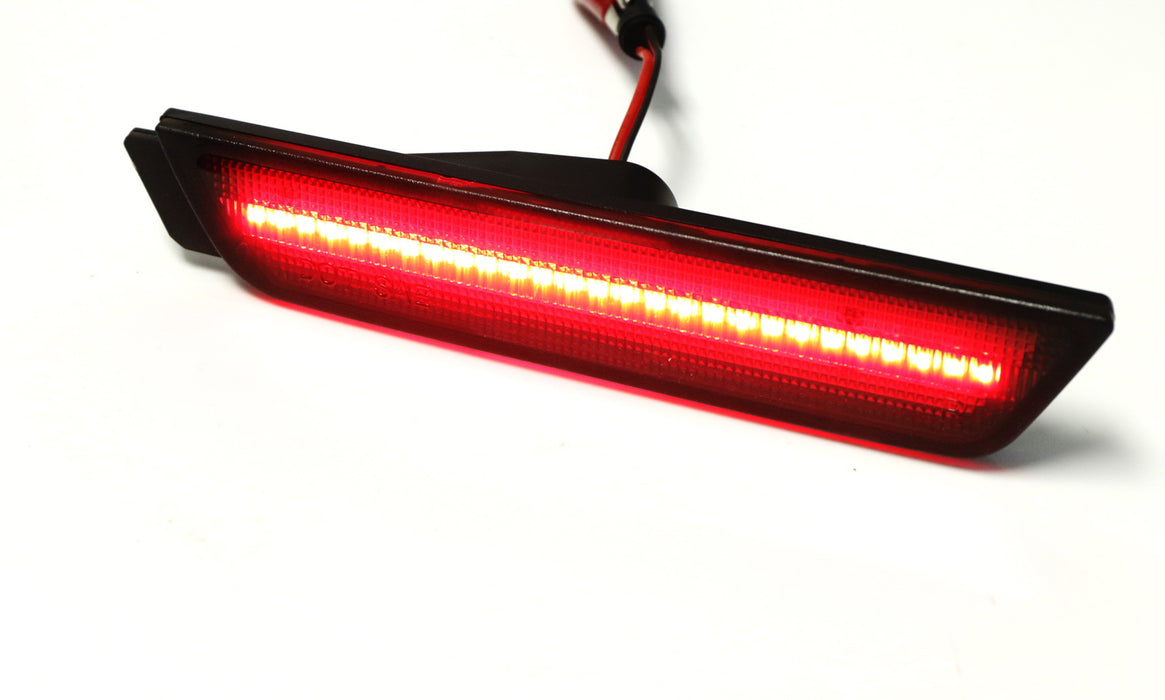 Smoked Lens LED Rear Side Marker Lamps w/ 27-SMD Red LED Lights For 10-15 Camaro