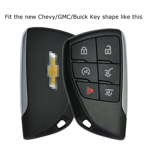 Silver TPU Key Fob Case w/Face Cover For 2021-up Chevy Suburban/Tahoe, GMC Yukon