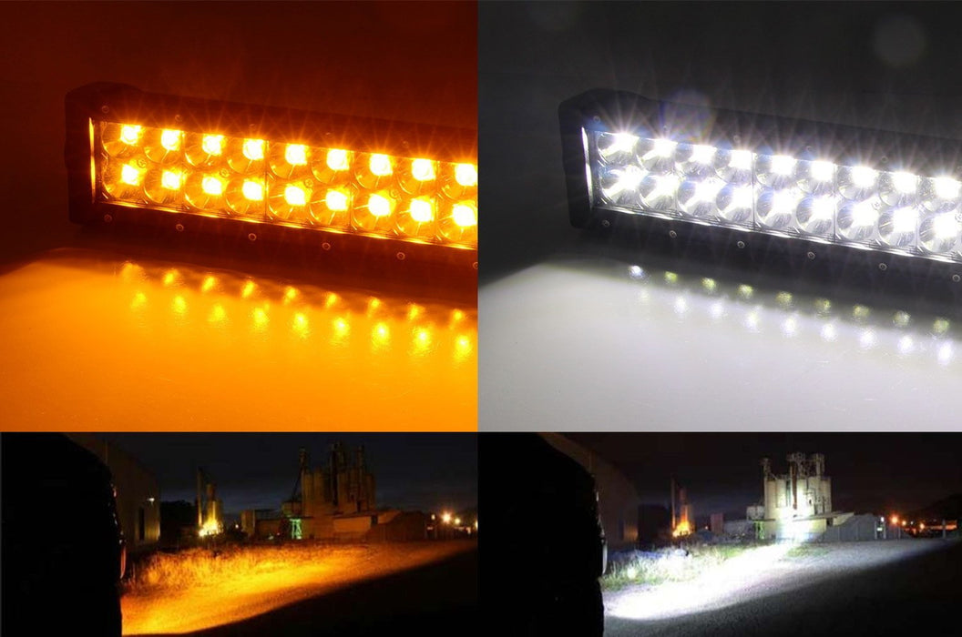 White Amber 120W LED Light Bar w/ Bracket/Wiring For 11-14 Silverado 2500/3500HD