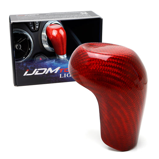 Red Real Carbon Fiber Shift Knob Cover Shell For Chevy 16-up Camaro Automatic T