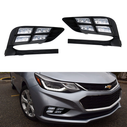 Direct Fit 10W White LED Daytime Running Light/Fog Lamps For 2016-18 Chevy Cruze