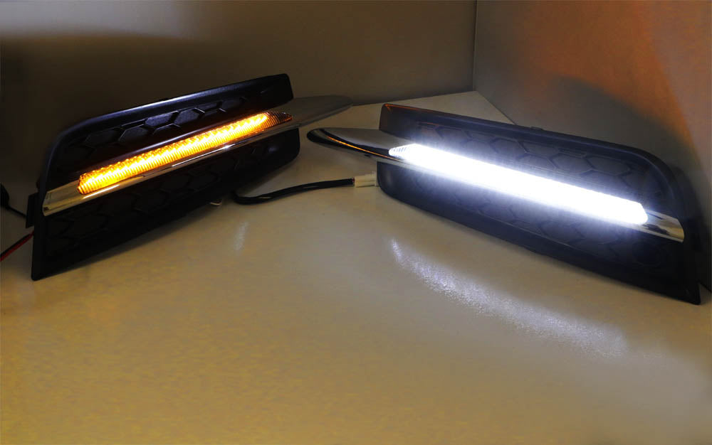 Switchback LED Daytime Running Lights/Turn Signal Bezels For 2011-14 Chevy Cruze