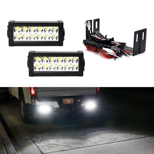 7" LED Light Bars w/Rear Bumper Mount, Wiring For 08-up Chevy GMC 1500 2500 3500