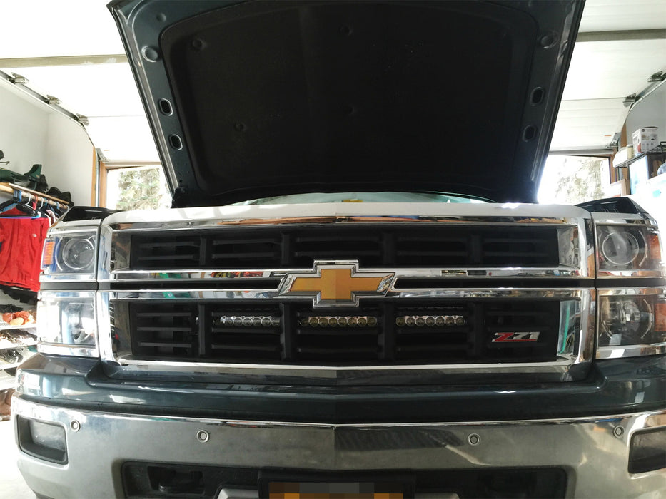150W 30" CREE LED Light Bar w/ Behind Grille Bracket, Wiring For Chevy Silverado
