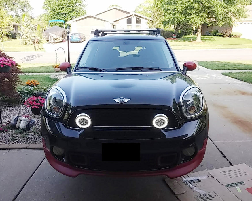 LED Rally Driving Lights Halo Ring Daytime Running Lamps For MINI Cooper (Black)