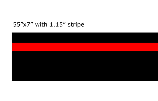 7-Inch Width Gloss Black 5D Carbon Fiber w/Red Rally Stripe Vinyl Graphics Decal