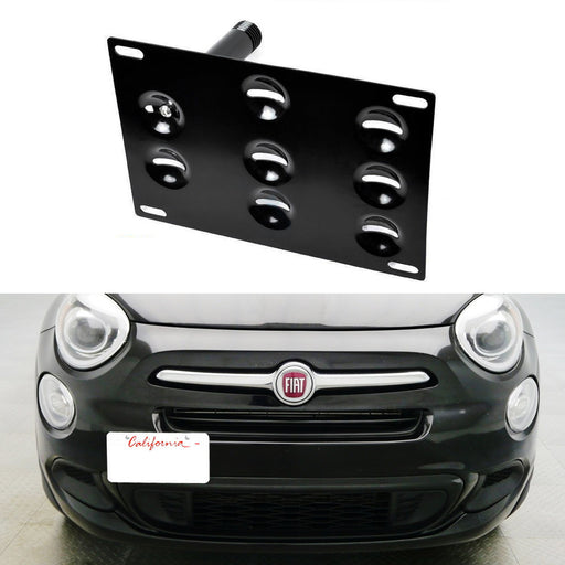 Front Bumper Tow Hook License Plate Mount Bracket Relocator For 16-up FIAT 500X
