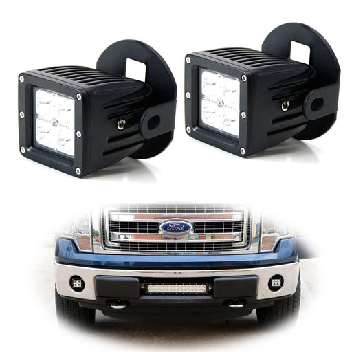 40W CREE LED Pods w/ Foglights Location Bracket, Wirings For 06-14 Ford F150