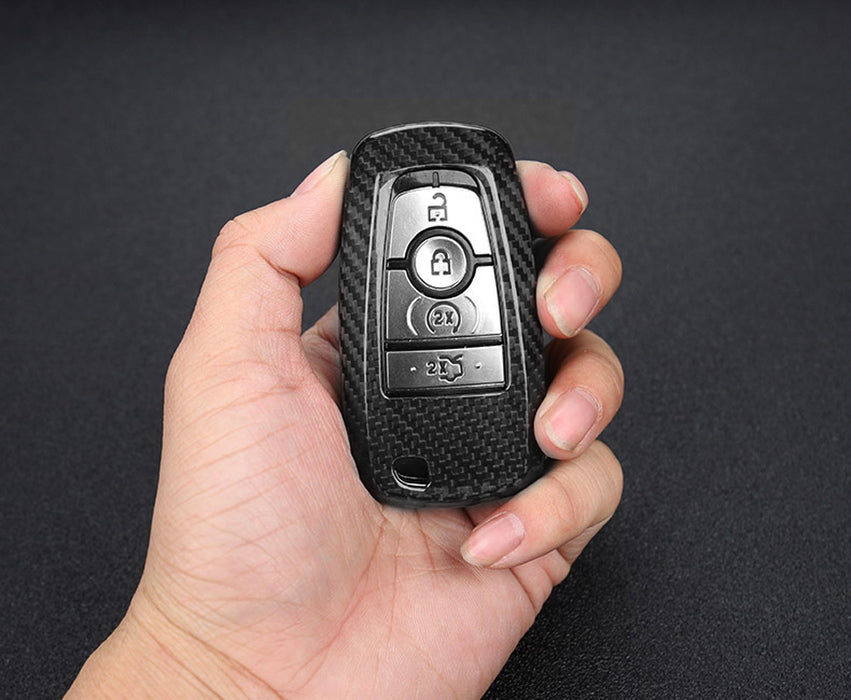 Real Carbon Fiber Shell Cover For 18+ Ford Edge Fusion Mustang F150 F250 4B Key