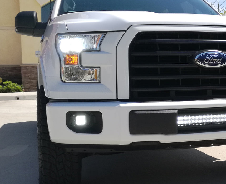 4D Projector CREE LED Pods w/Wire, Brackets For Ford 15-20 F150, 17-20 F250 F350