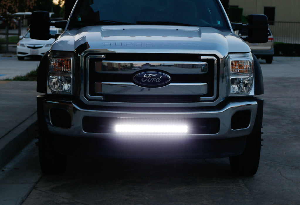 144W 25" LED Light Bar w/ Lower Bumper Brackets, Wiring For 11-16 Ford F250 F350