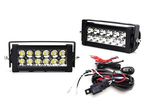 Dual 7" LED Light Bars w/Rear Bumper Mount, Wiring For 2011-16 Ford Super Duty