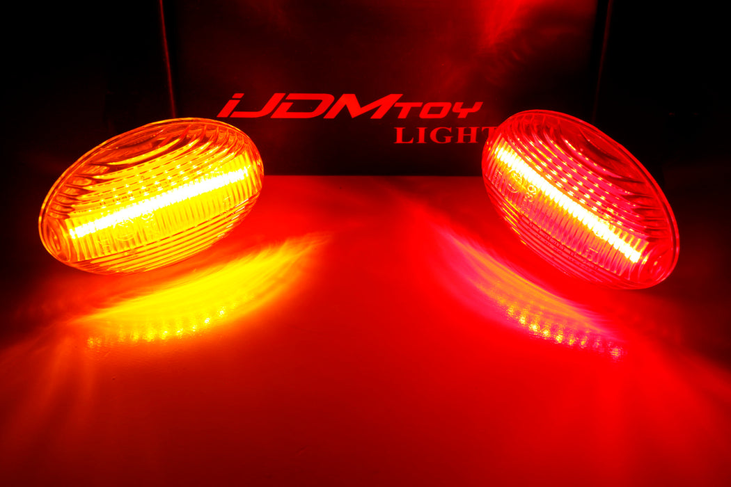 Clear Lens Front/Rear 48-LED Wheel Fender Side Marker Lamps For 99-10 F350 F450
