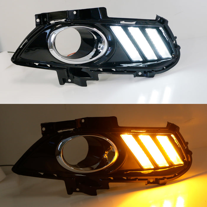 Exact Fit Fog Bezel Replace LED Daytime Running Light For 2013-16 Ford Fusion