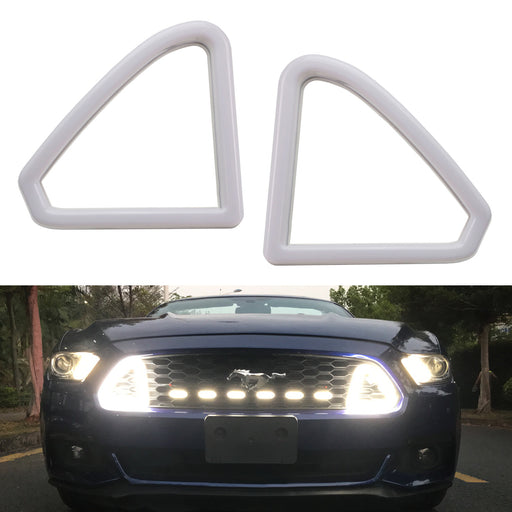 Add-On White LED Front Grille Mount Accent Daytime Lights For 15-17 Ford Mustang