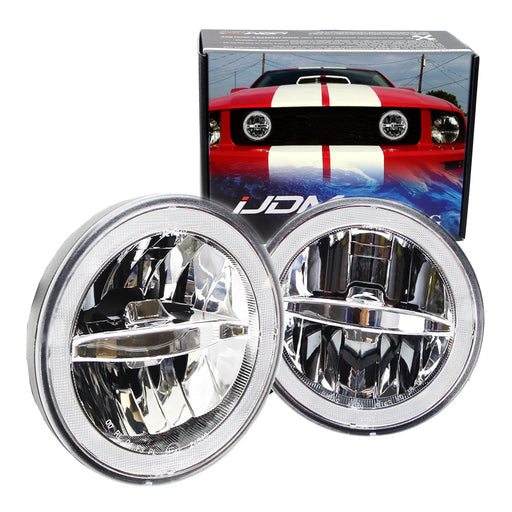 30W Rally Racing Style Grille Fit LED Halo Ring Fog Lamp For 05-09 Ford Mustang