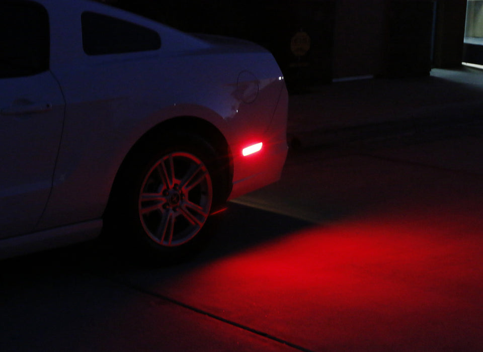 Clear Lens LED Rear Side Markers w/ 54 Red LED Lights For 2005-09 Ford Mustang