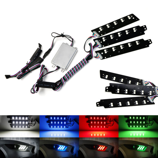 Remote Control RGBW Multicolor LED DRL Board Lighting Kit For 15-17 Ford Mustang