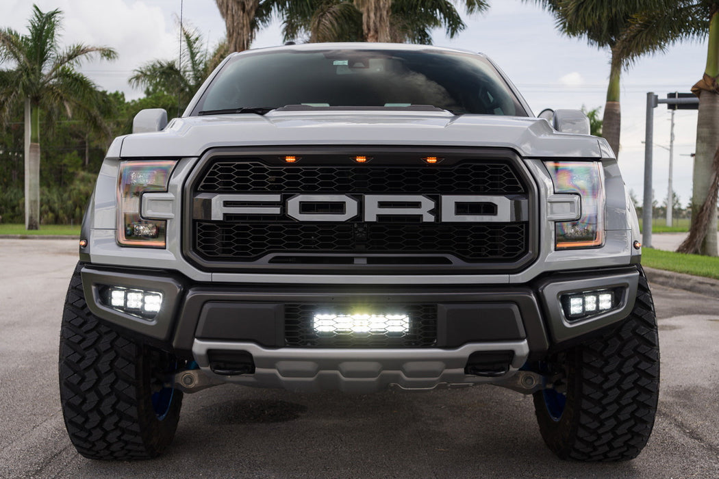 Invisible Behind OEM Grill Mount LED Light Bar Kit w/ Wiring For 17-20 Raptor