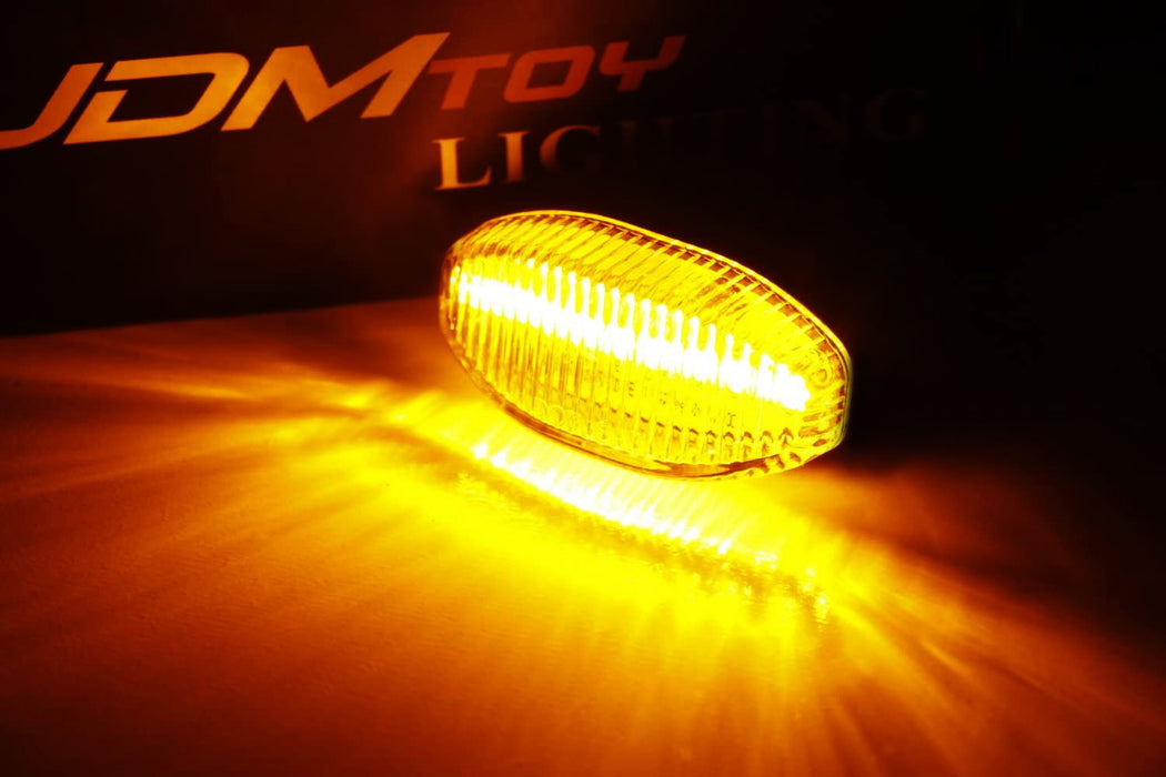 Smoked Lens Amber LED Front Fender Flare Sidemarker Lamps For 17-20 Ford Raptor