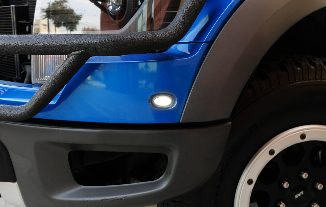 Smoke Lens 12-SMD White LED Bumper Fender Flare Sidemarker Lamps For Ford Raptor