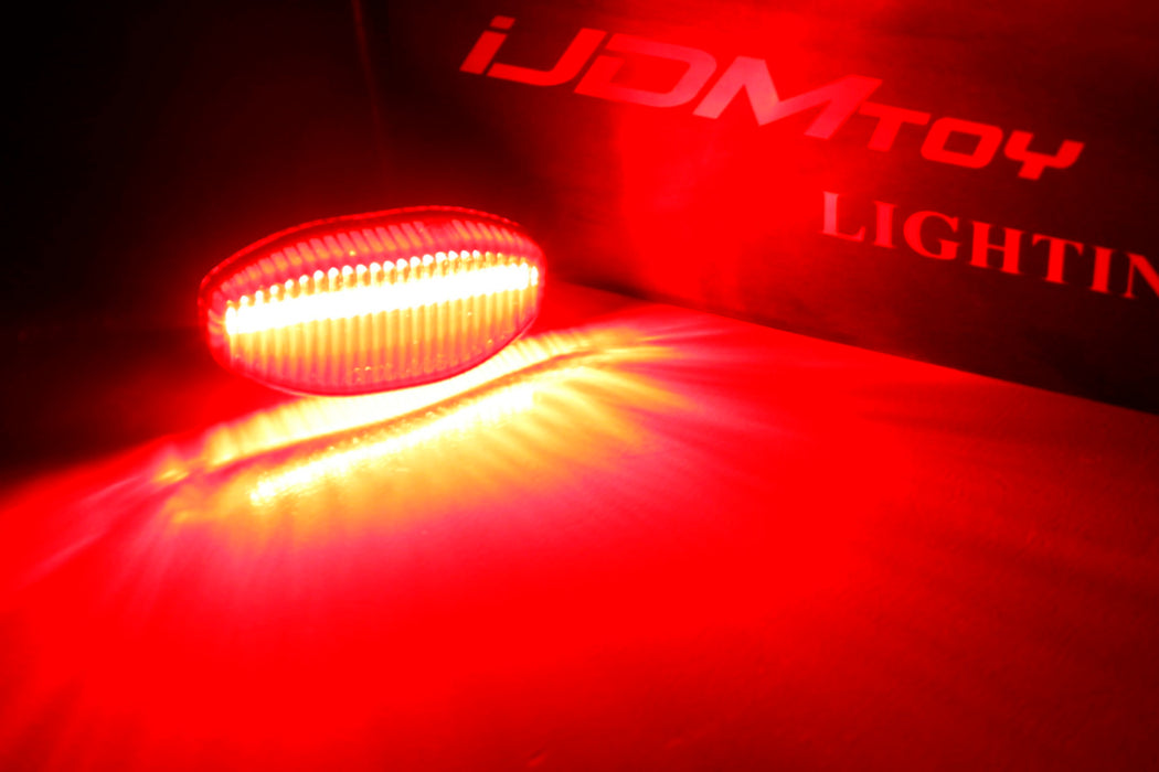 Clear Lens 12-SMD Red LED Rear Bumper Tailgate Sidemarker Lights For Ford Raptor
