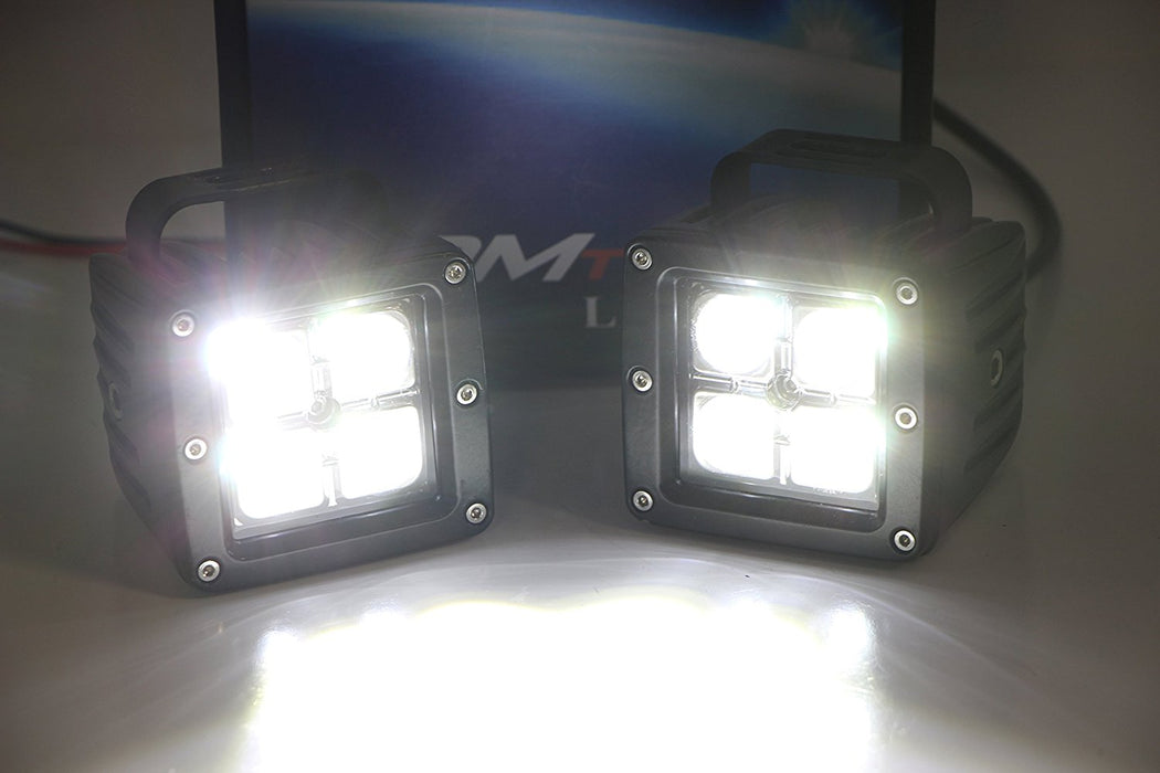 40W CREE LED Pod Lights w/ A-Pillar Mount Brackets, Wiring For Ford F-150 Raptor