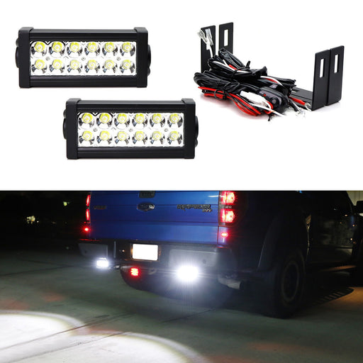 Dual High Power LED Light Bars w/ Rear Bumper Mount Brackets For 09-14 Ford F150