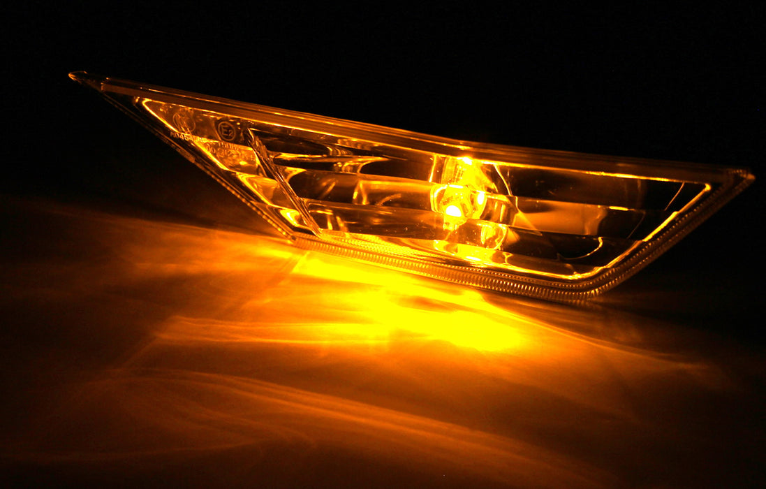 JDM Clear Lens Side Marker Lamps w/ Amber LED Bulbs For 16+ 10th Gen Honda Civic
