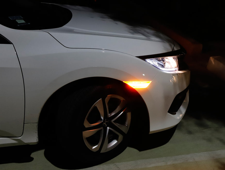 JDM Version Smoked Lens Amber Full LED Side Marker Light For 2016-21 Honda Civic