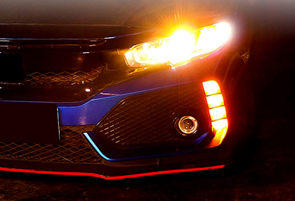 Bumper Vertical Air Vent Fit Switchback LED DRL For Honda Civic Type-R FK8 ONLY