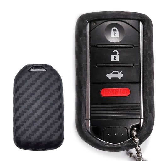 Carbon Fiber Soft Silicone Key Fob Cover For Acura ILX TL RDX ZDX 3/4 Buttons