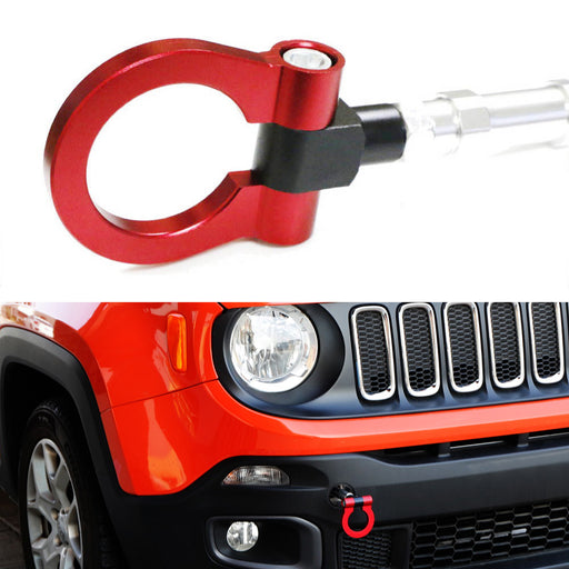 Sports Red Track Racing Style Aluminum Tow Hook Ring For 2015-up Jeep Renegade