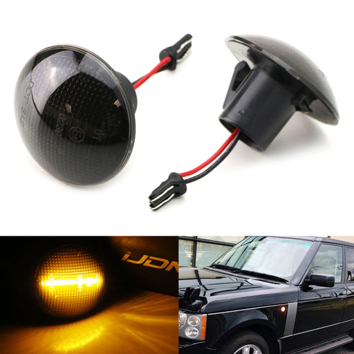 Smoked Amber Sequential Blink LED Front Side Marker Light For Range Rover L322