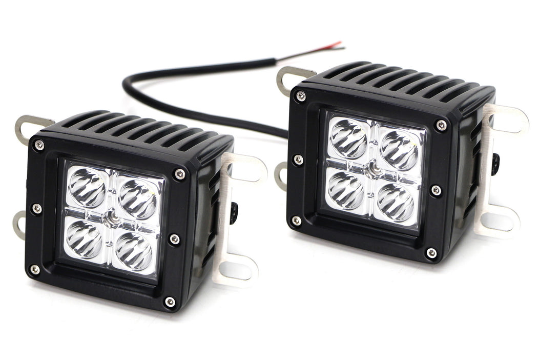 Xenon White 3-Inch 20W CREE LED Cubic Pod Lights w/Stainless Steel Side Brackets