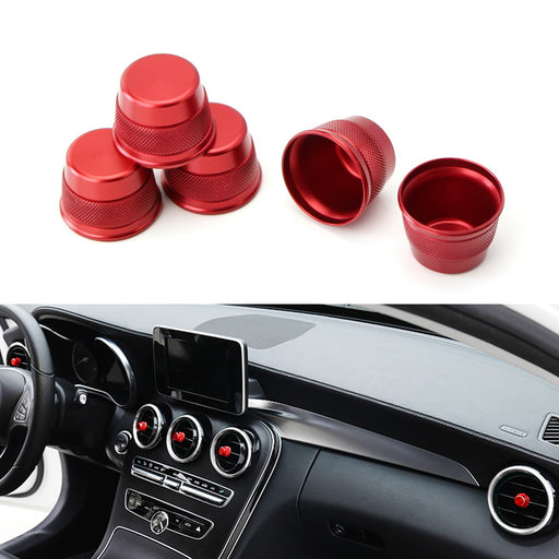 Red Air Conditioner Vent/Opening Knob Covers For Mercedes W205 X205 C GLC-Class