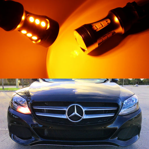 Amber CANbus LED Turn Signal Lights For 2015-up Mercedes C GLC Halogen Headlight