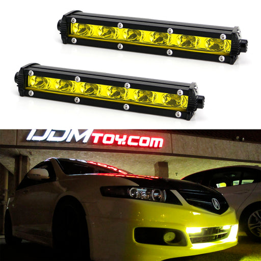 18W Yellow CREE LED Daytime Running Light Kit w/ Relay Wire Harness For Car SUV