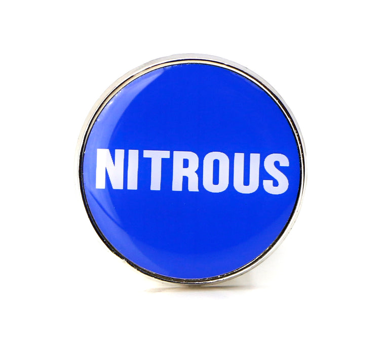 Sports Blue "Nitrous" Push Button Design Car Cigarette Lighter Plug Cover